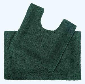 Homescapes Luxury Reversible Bath Mat Set - Moss Green