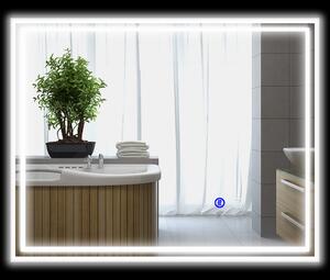 Kleankin Illuminated LED Vanity Mirror: Smart Touch, Anti-Fog, 3 Colour Settings, 90x70cm Aosom UK