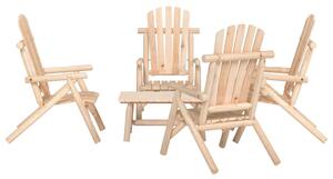 5 Piece Garden Lounge Set Solid Wood Spruce