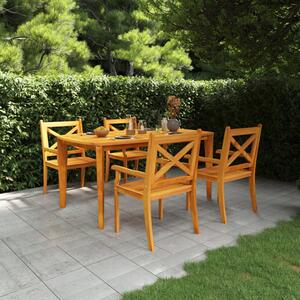 Narvon Small Wooden 5 Piece Garden Dining Set In Natural