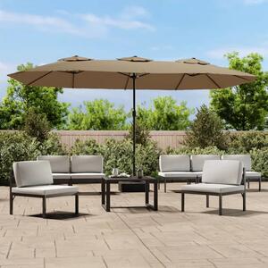 Fremont Double-Head Fabric Parasol In Taupe