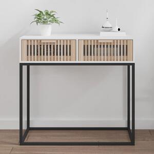 Mila Wooden Console Table With 2 Drawers In White