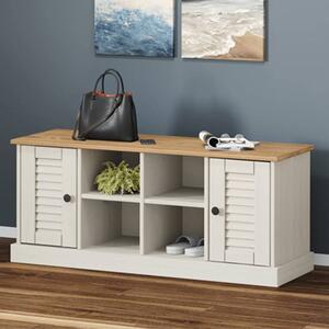 Vega Pinewood Shoe Storage Bench With 2 Doors In White