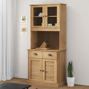 Vega Pinewood Highboard With 2 Doors In Brown