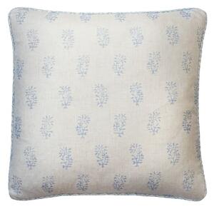 Thyme Sky on Linen, Sustainable Feather, Cushion, 55cm x 55cm - Andrew Martin Linen & Linen Blend Floral & Small Prints