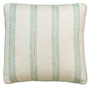 Rhubarb Brook, Sustainable Feather, Cushion, 55cm x 55cm - Andrew Martin Linen & Linen Blend Stripe
