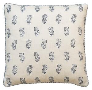 Thyme Iris on Linen, Sustainable Feather, Cushion, 55cm x 55cm - Andrew Martin Linen & Linen Blend Floral & Small Prints