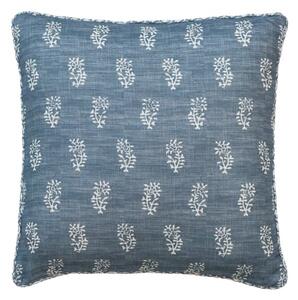 Thyme Linen on Iris, Sustainable Feather, Cushion, 55cm x 55cm - Andrew Martin Linen & Linen Blend Floral & Small Prints