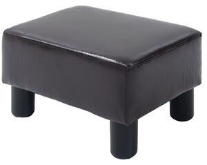 HOMCOM Ottoman Cube Footstool, PU Leather with 4 Plastic Legs, Versatile Furniture for Living Room, 45L x 45W x 45H cm, Black