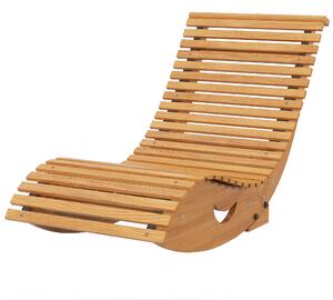 Outsunny Wooden Rocking Chair with Slatted Seat, Outdoor Furniture, 130cm x 60cm x 60cm, Teak