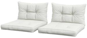 Outsunny 4-Piece Seat Cushions Back Pillows Replacement, Patio Chair Cushions Set for Indoor Outdoor, White