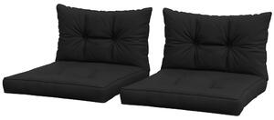 Outsunny Replacement Seat Cushions and Back Pillows, 4-Piece Patio Chair Cushion Set for Indoor or Outdoor Use, Black
