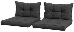 Outsunny Replacement Cushions for Patio Chairs, 4-Piece Seat and Back Pillows, Indoor Outdoor Use, Charcoal Grey