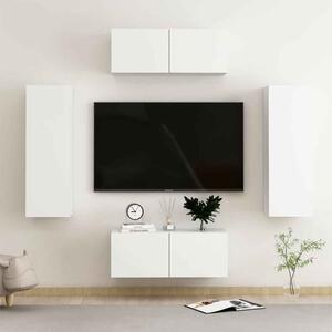 Beaverton 80cm Wooden 4 Piece Entertainment Unit In White