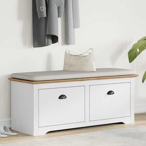 Camrose Wooden Hallway Seating Bench With 2 Drawers In Brown White