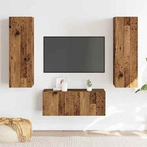 Beaverton 80cm Wooden 3 Piece Entertainment Unit In Brown