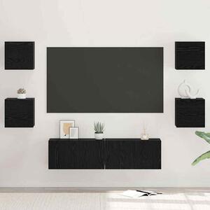 Beaverton 120cm Wooden 6 Piece Entertainment Unit In Black Oak