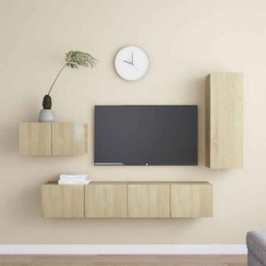 Binnenstad 90cm Wooden 4 Piece Entertainment Unit In Sonoma Oak