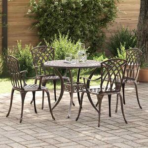Zanaro Garden Aluminium Intricate Mesh Dining Table with 4 Chairs in Bronze