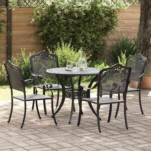 Zanaro Garden Aluminium Dense Mesh Dining Table with 4 Chairs in Black