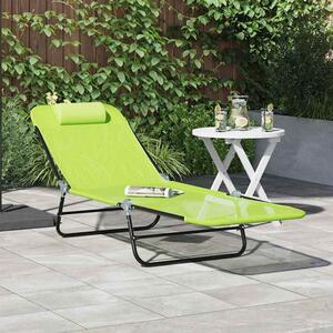 Zavira Garden Textilene Folding Sun Lounger in Green