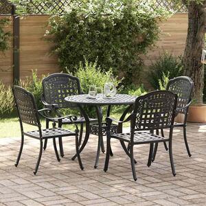 Zanaro Garden Aluminium Square Mesh Dining Table with 4 Chairs in Black