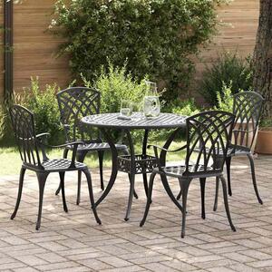 Zanaro Garden Aluminium Intricate Mesh Dining Table with 4 Chairs in Black
