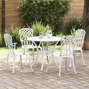 Zanaro Garden Aluminium Intricate Mesh Dining Table with 4 Chairs in White