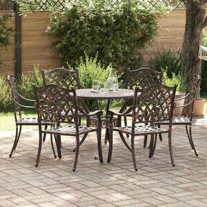 Zanaro Garden Aluminium Angled Mesh Dining Table with 6 Chairs in Bronze