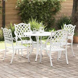 Zanaro Garden Aluminium Angled Mesh Dining Table with 4 Chairs in White