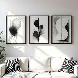 Sapphira Wooden 20x30cm Midnight Ink Art Frame Set of 3 in Black and White