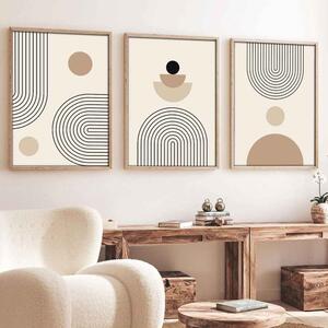 Sapphira Wooden 20x30cm Linear Equilibrium Art Frame Set of 3 in Multicolour