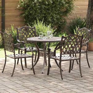 Zanaro Garden Aluminium Angled Mesh Dining Table with 4 Chairs in Bronze