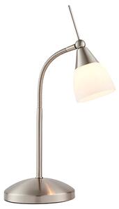 Range White Glass Touch Task Table Lamp In Satin Chrome