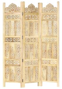 Fauci Mango Wood 3 Panels 120cm x 165cm Room Divider In Natural