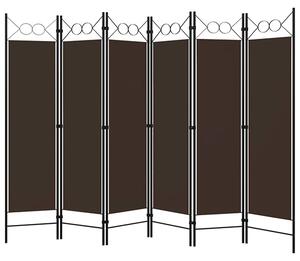 Hecate Fabric 6 Panels 240cm x 180cm Room Divider In Brown
