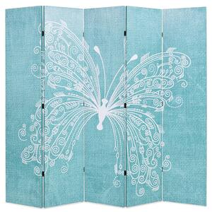 Hessa Folding 200cm x 170cm Room Divider In Butterfly Blue
