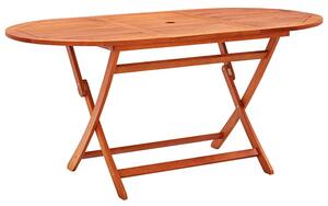 Landri Wooden Folding 160cm Garden Dining Table In Oil Finish