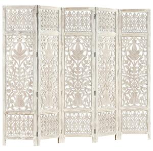 Danessa Wooden 5 Panels 200cm x 165cm Room Divider In White