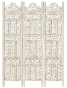 Fauci Mango Wood 3 Panels 120cm x 165cm Room Divider In White
