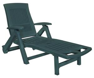 Derik Outdoor Plastic Sun Lounger In Green