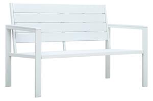 Emma Wooden Garden Seating Bench With Steel Frame In White