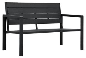 Emma Wooden Garden Seating Bench With Steel Frame In Black