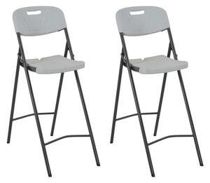 Brenna White HDPE Folding Bar Chairs In A Pair
