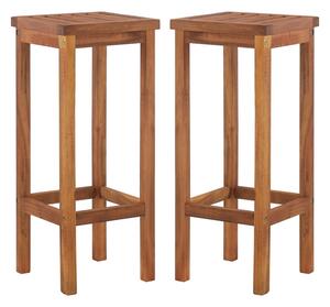 Dafne Brown Wooden Bar Stools In A Pair
