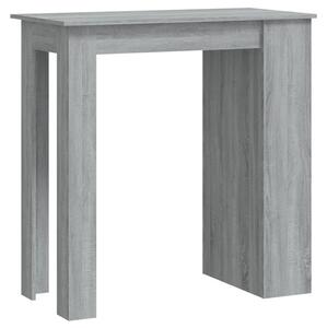 Aiza 102cm Wooden Bar Table With Storage Rack In Grey Sonoma