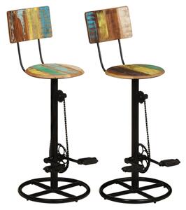 Stacy Multicolour Solid Reclaimed Wooden Bar Stools In A Pair