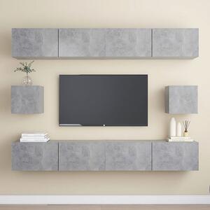 Feleti Wall Hung Wooden Entertainment Unit In Concrete Effect