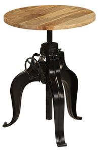 Veda Round Small Wooden Bar Table With Steel Base In Natural