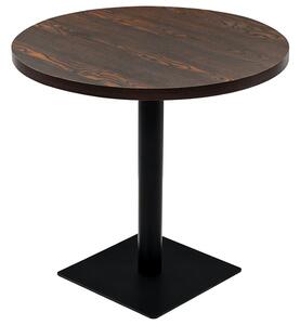 Causer Round Wooden Bistro Table In Dark Ash